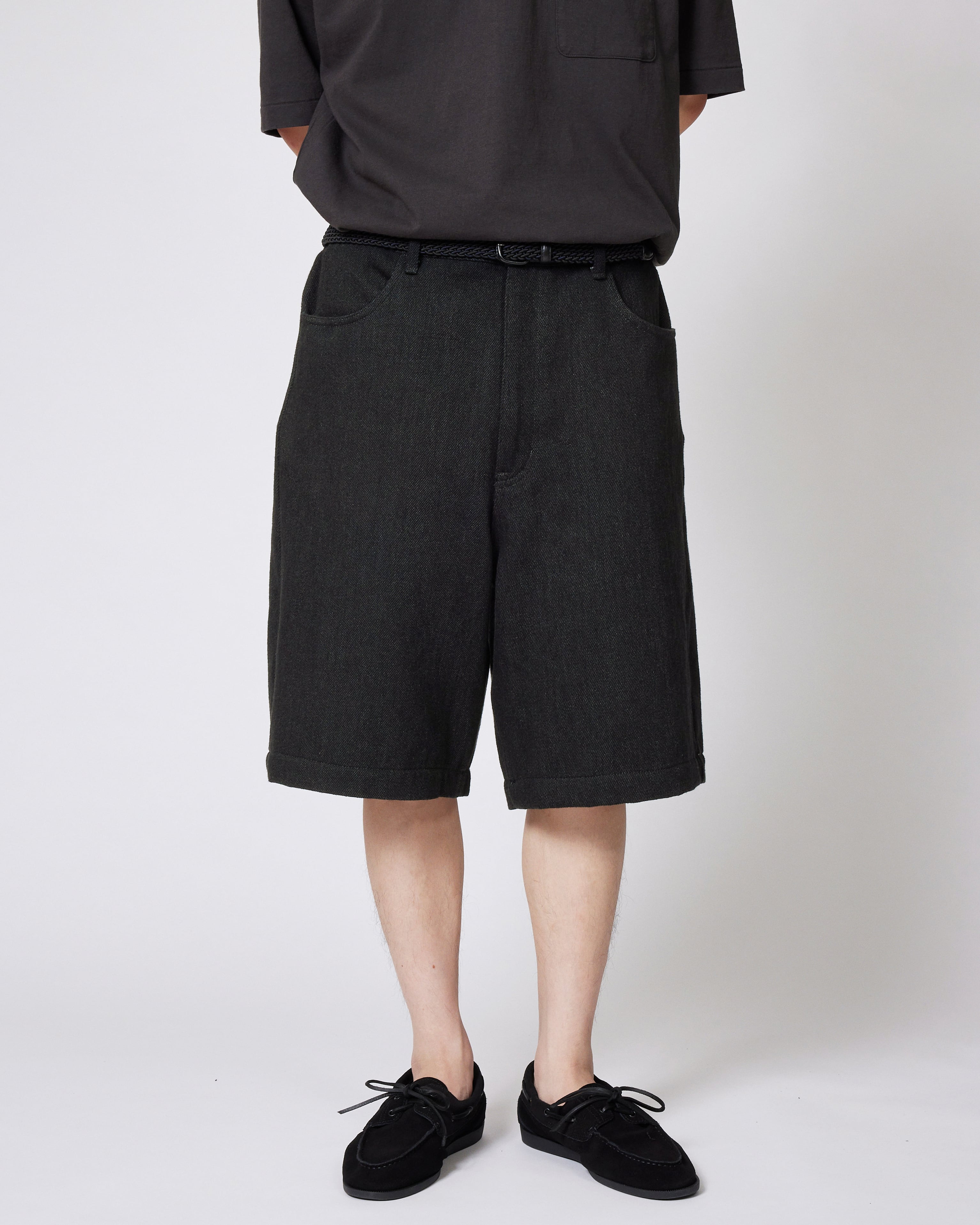 everyone soft denim shorts (BLACK) | everyone