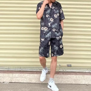 ハワイアン柄プリント半袖シャツ（別売りでセットアップのショーツあり）　0757