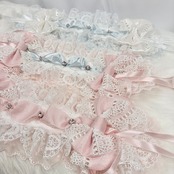 ♡【全5色】MAID 3way マシュマロリボンの夢色フリルレースヘッドドレス＋ヴェールセット pink ♡