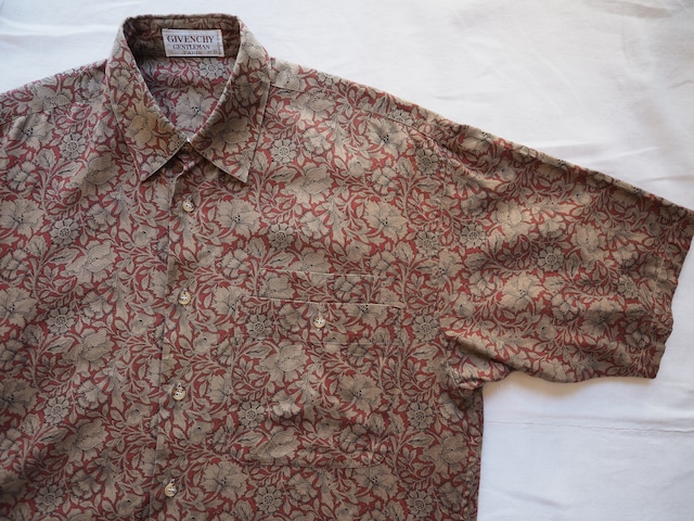 Givenchy Gentleman Paris Vintage Floral Pattern Short Sleeve Shirt