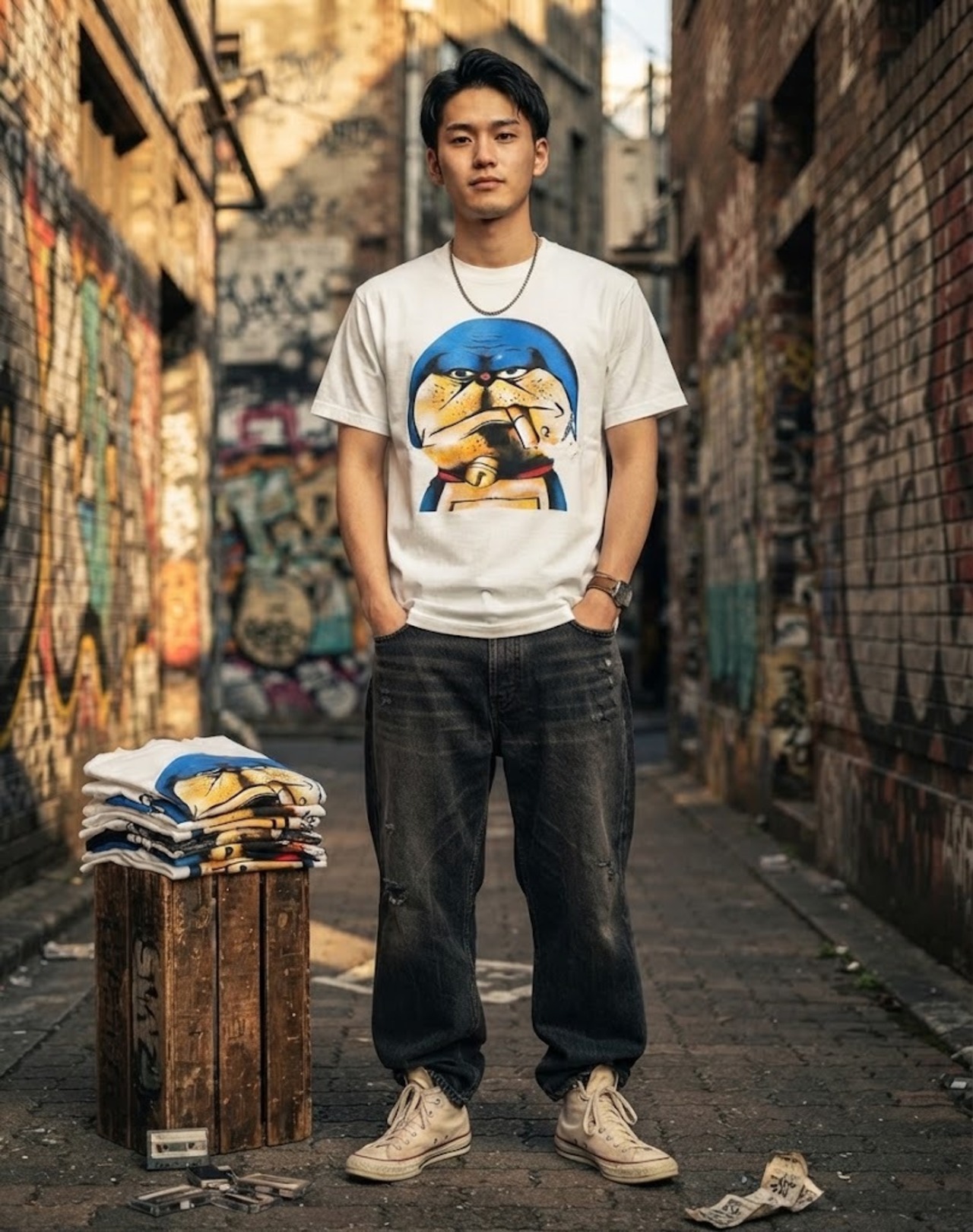 悪ドラTシャツ /ホワイト