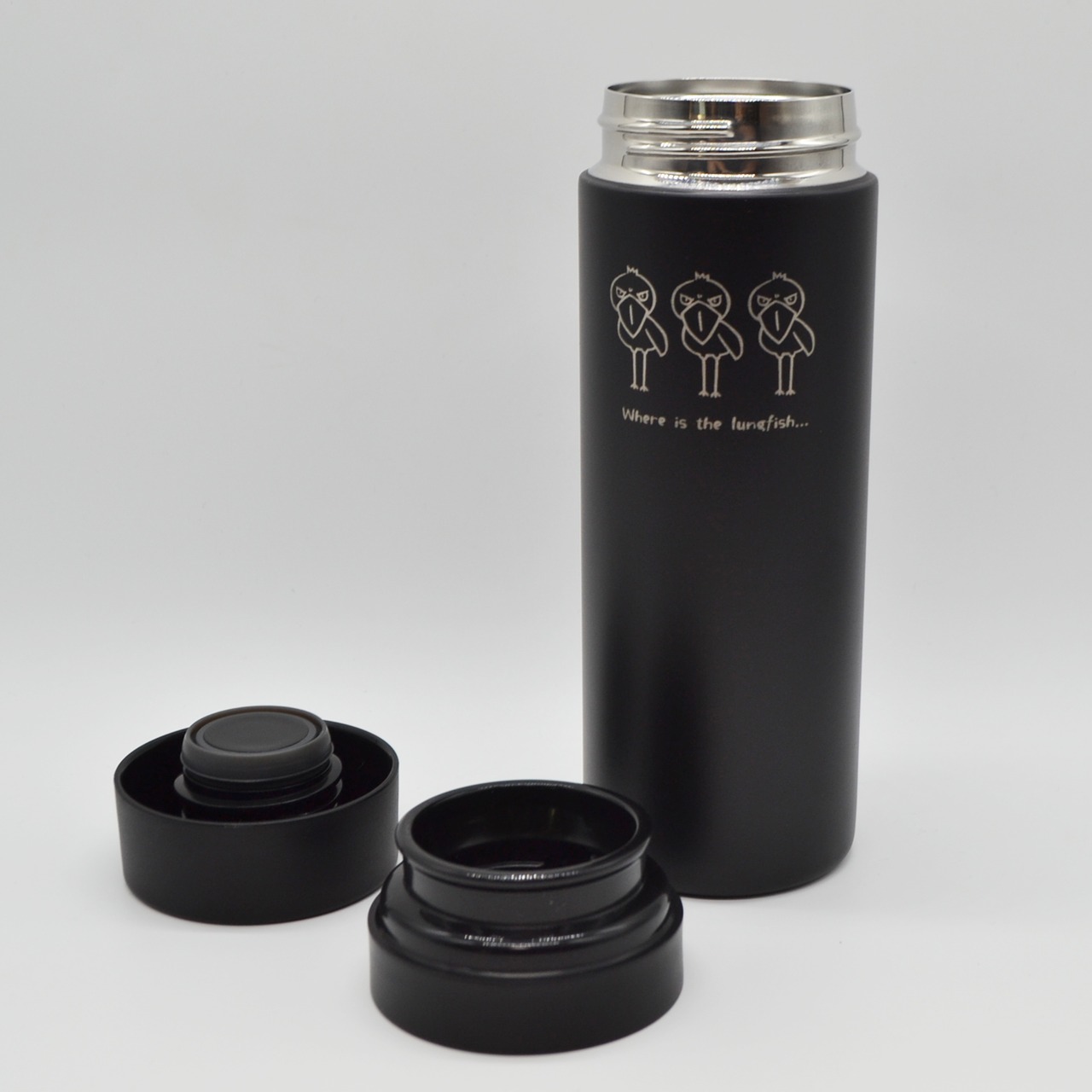 サーモボトルタンブラー★ハシビロコウ【ブラック】