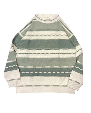 【古着】3D Knet White×Green