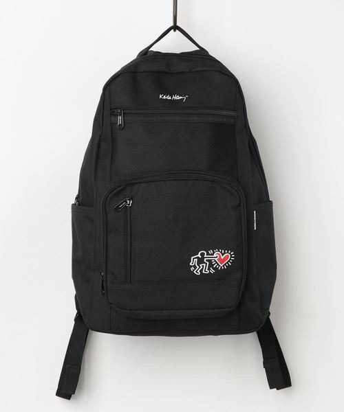 Keith Haring(キースヘリング) アートプリント バックパック リュック ブラック KHB-KH-1902