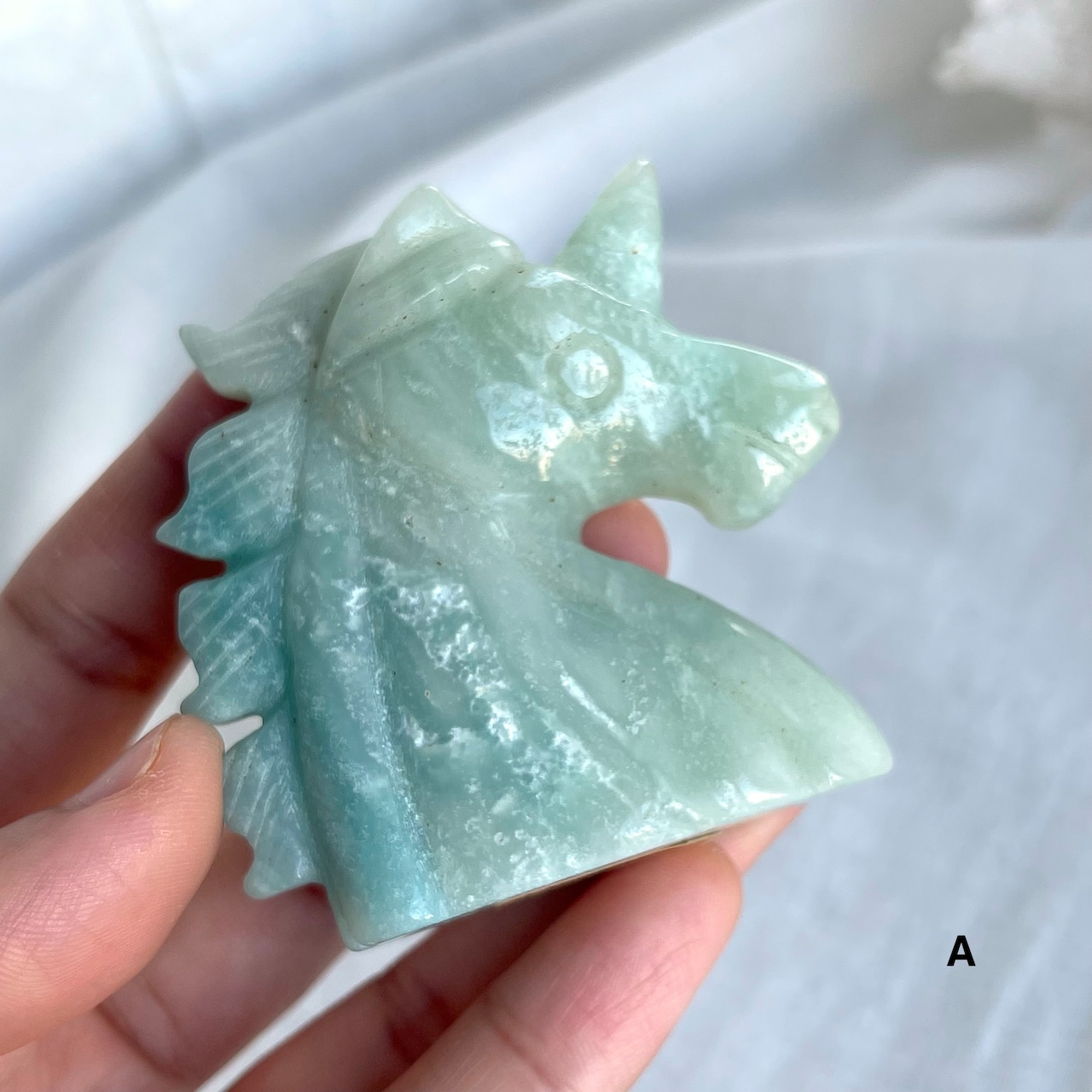 ユニコーン*アマゾナイト*イットリウムフローライト*カービング*250904*天然石*置き物*インテリアストーン