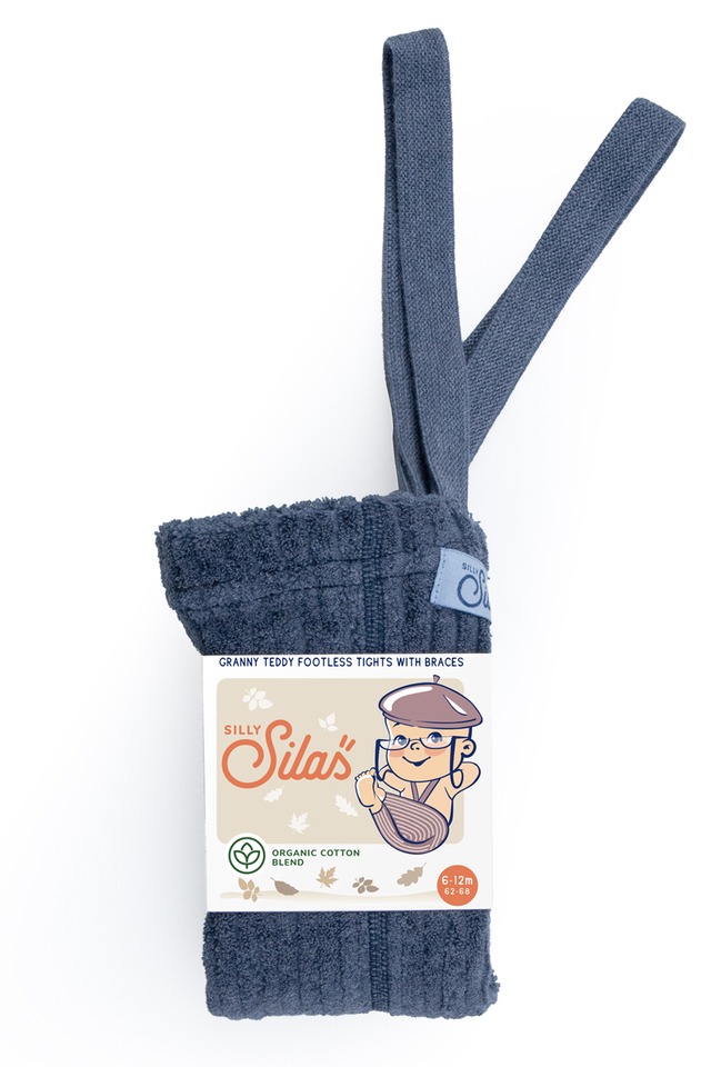 Silly Silas/Granny Teddy Warmy Footless Collection_ Steel Blue