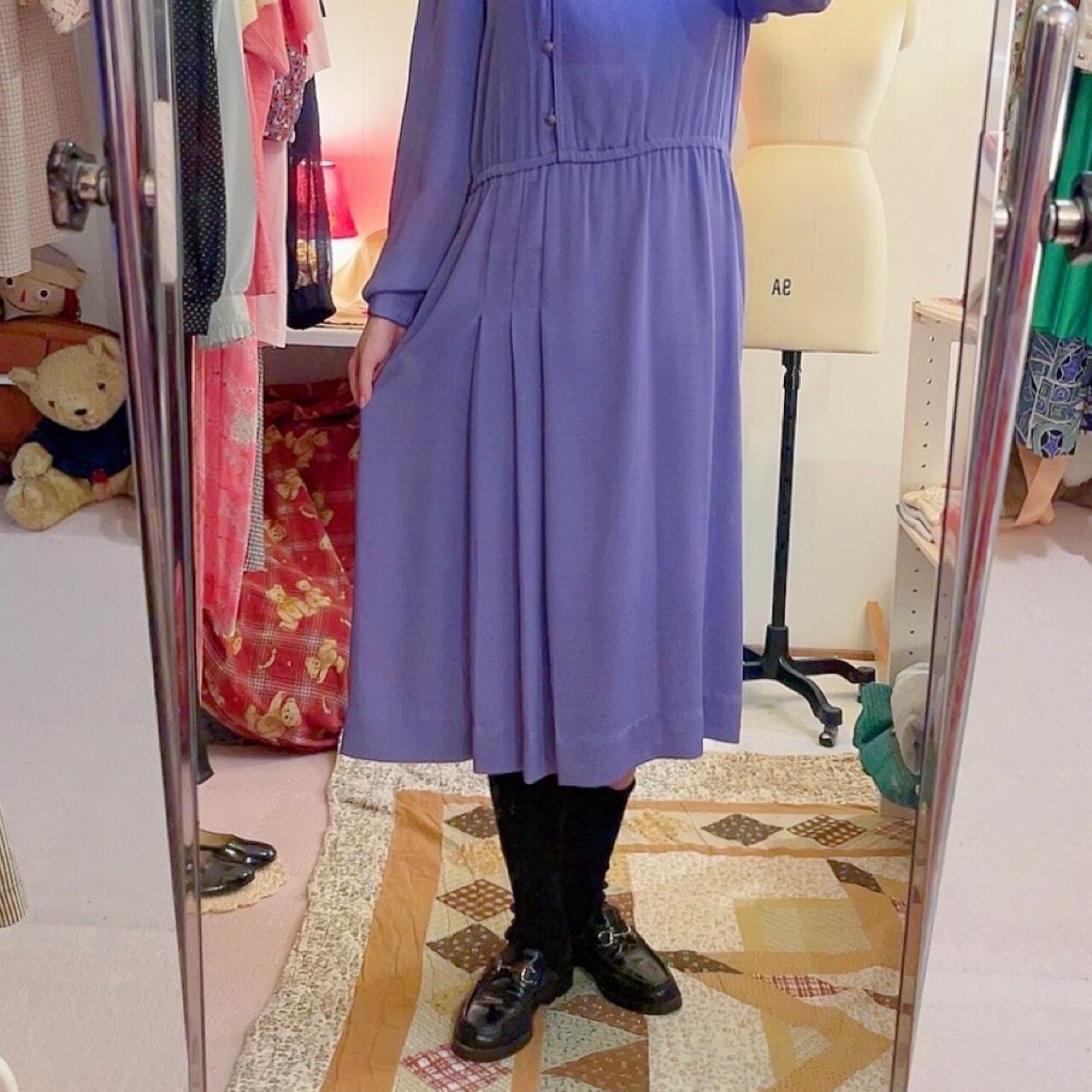 purple asymmetry button one-piece