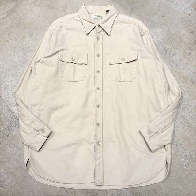 1980s L.L.Bean CHAMOIS CLOTH SHIRT IVORY