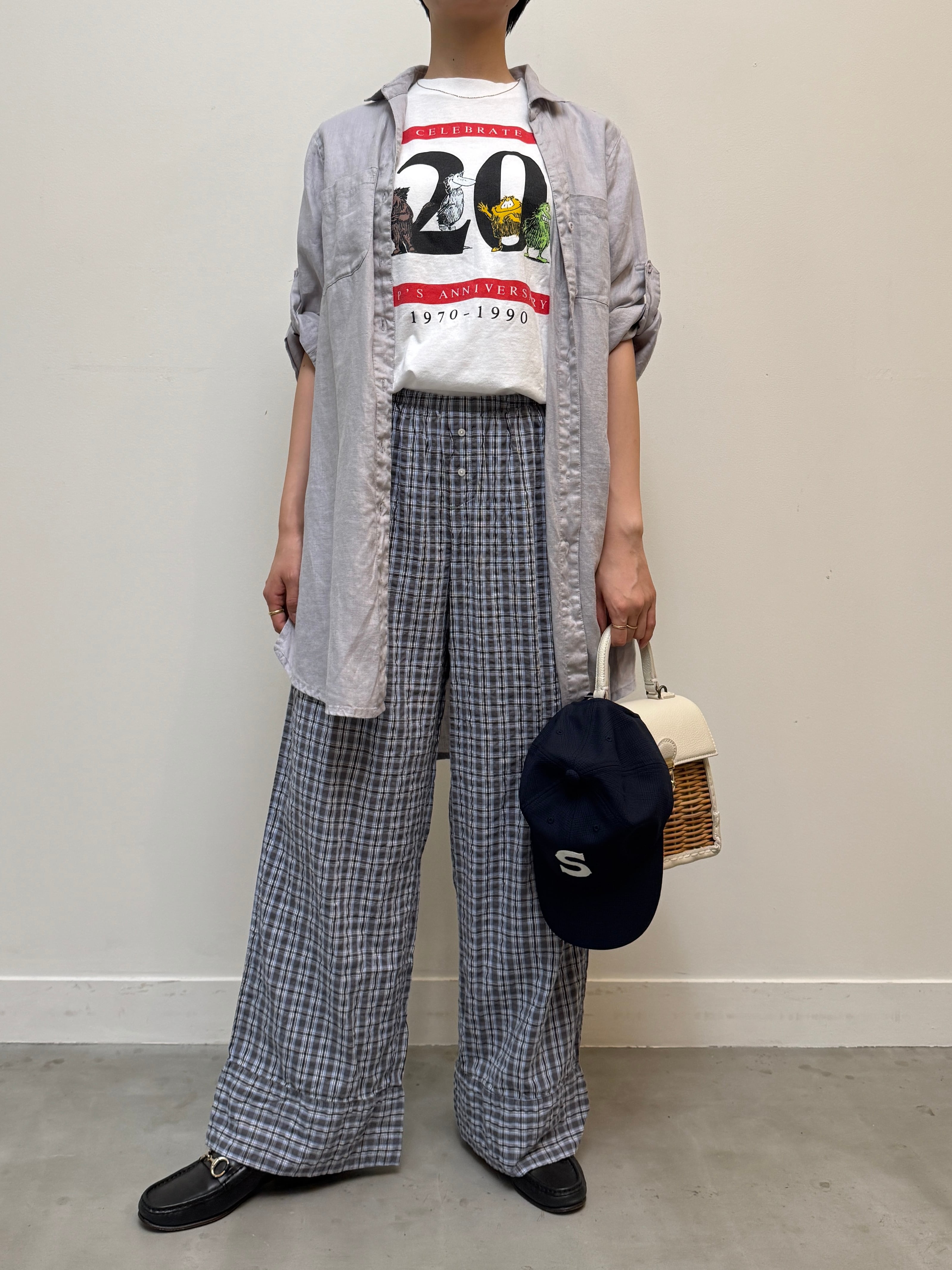 PA13-2 USED CHECK PANTS -BLUE×BLACK-