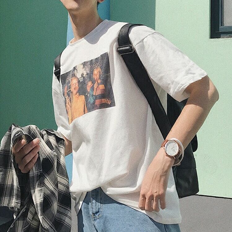 全2色 Tシャツ カットソー プリント カジュアル シンプル