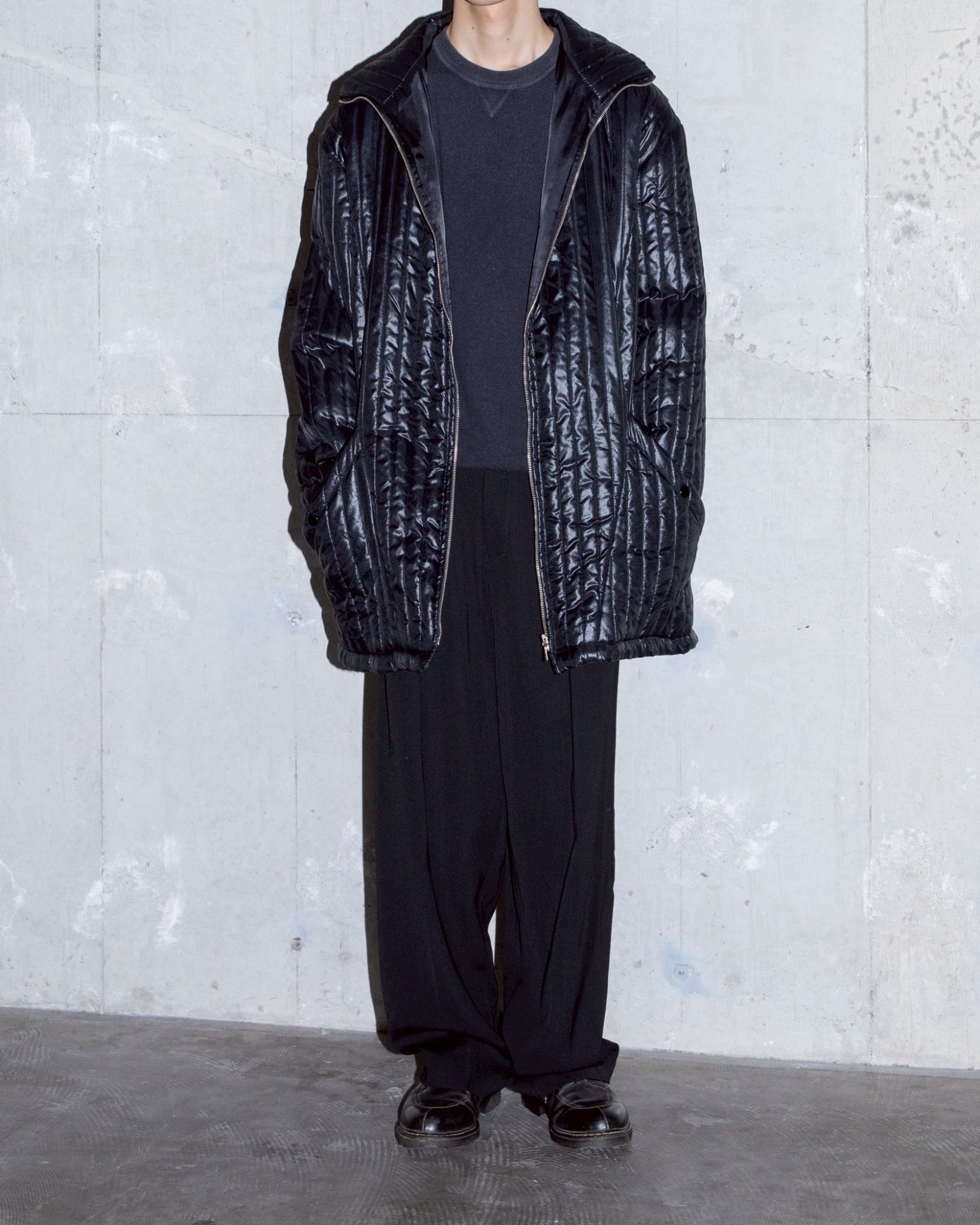 Katharine Hamnett ACTIVE” black quilted high neck jacket