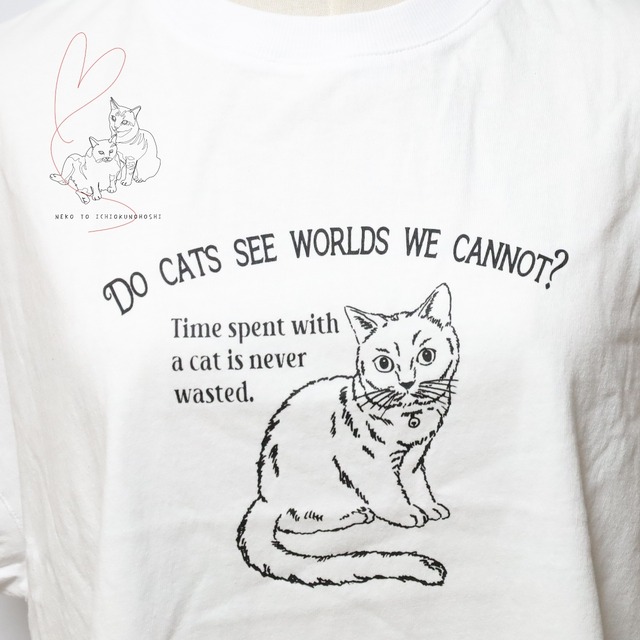とにかく気持ちいい　猫のプリントTシャツ　【ホワイト】