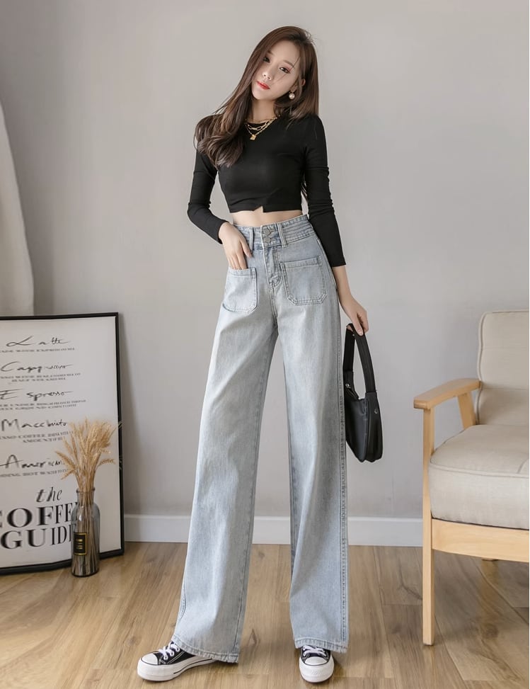 ワイドレッグパンツ ボトムス パンツ Gパン ズボン ワイドパンツ ストレートパンツ デニムパンツ アンクル丈 ストレート ワイド ポケット ハイウエスト シンプル カジュアル 大人 おしゃれ お洒落 かっこいい レトロ 大人女子 ボーイッシュ ルーズ 無地 春 秋 10代 20代 レディース 女性用 デート お出かけ 女子会 お泊まり 休日 イベント 普段使い ファッション コーデ スタイル サイズ S M L XL 青 ブルー