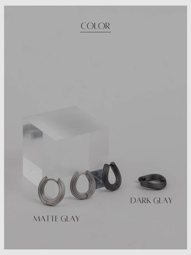 Hoop pierce -Matte Glay/Dark Glay-
