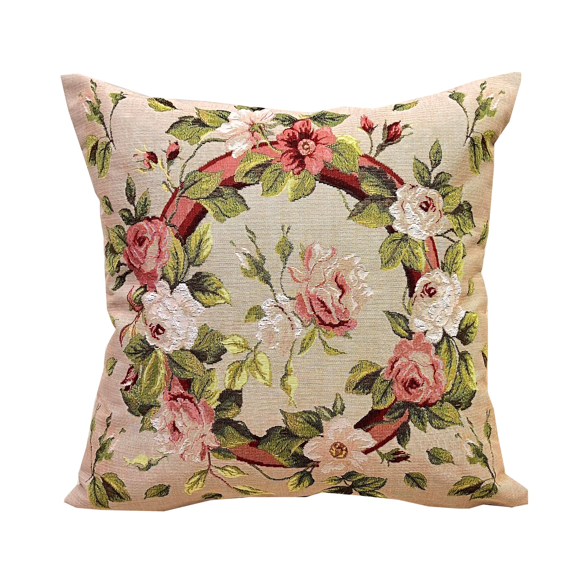 【クッション・カバー48cm】マリーアントワネットローズリース