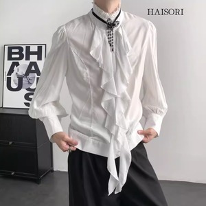 (NEW) Gothic Ruffle Dress Shirt with Bijou Ribbon Tie