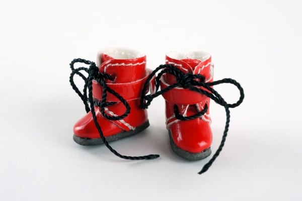 ドール靴 1/6 オビツ11 バックルブーツ SBB006RED MW - 画像2