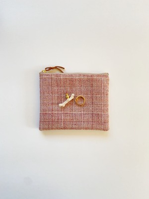 【14cm】Hand-woven mini pouch / Pink