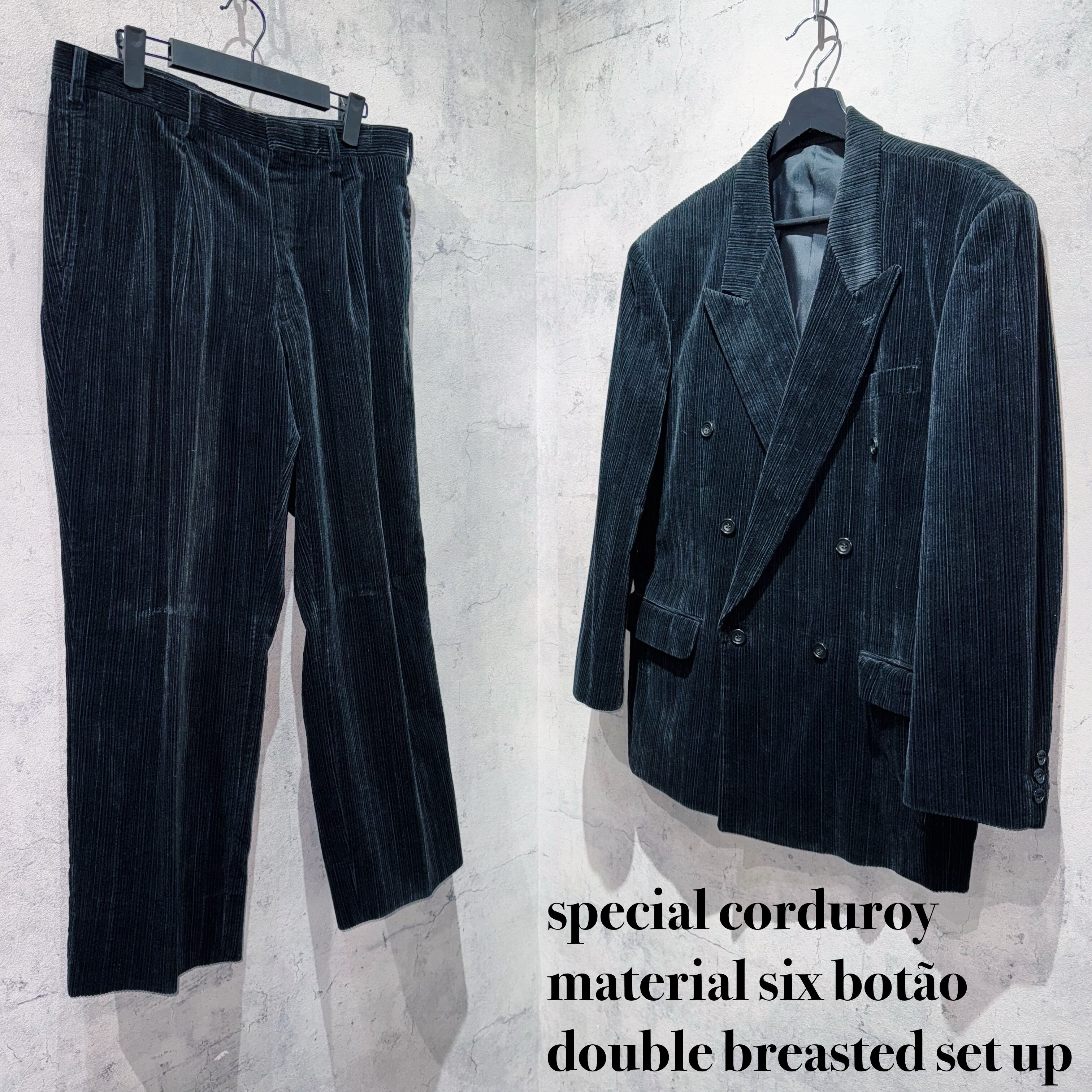 special corduroy material six botão double breasted set up