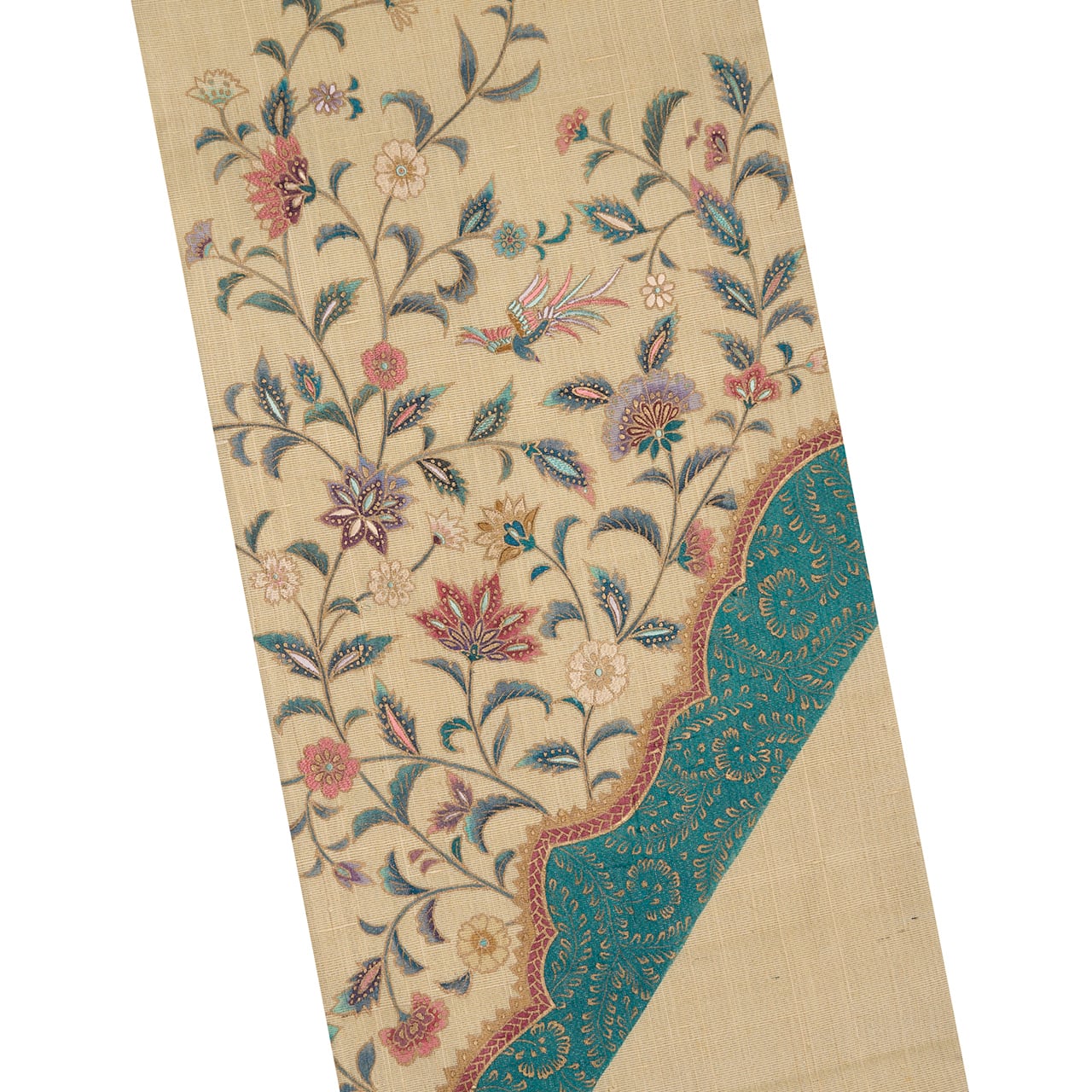 唐花模様 金更紗に手刺繍 袋帯 【中古】 | かわの屋