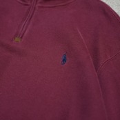 custom draw cord PRL half zip sweat wine red