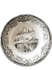 1860s Creil et Montereau Lebeuf Milliet et Cie 不可解ユートピア 謎のプレートa クレイユモントロー Rébus