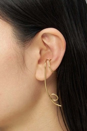 _Fot - round wire earring L _ loop (Ear cuff) :gold|イヤーカフ/18Kゴールドメッキ/ロングライン/ループデザイン/日本製