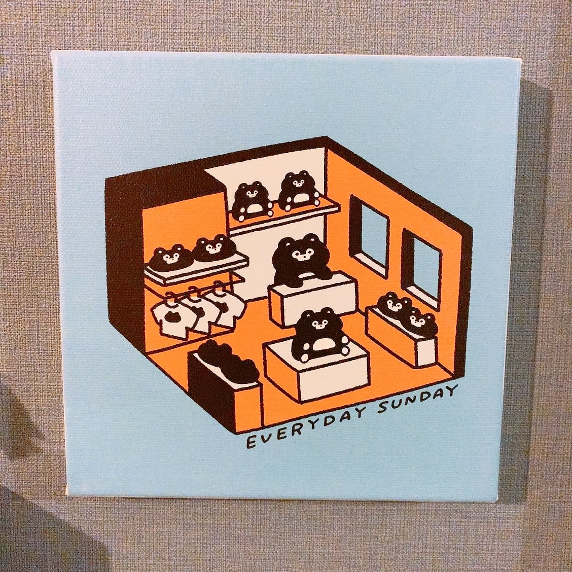 くまのまーくんのおみせ プリントキャンバス(M) | EVERYDAYSUNDAY