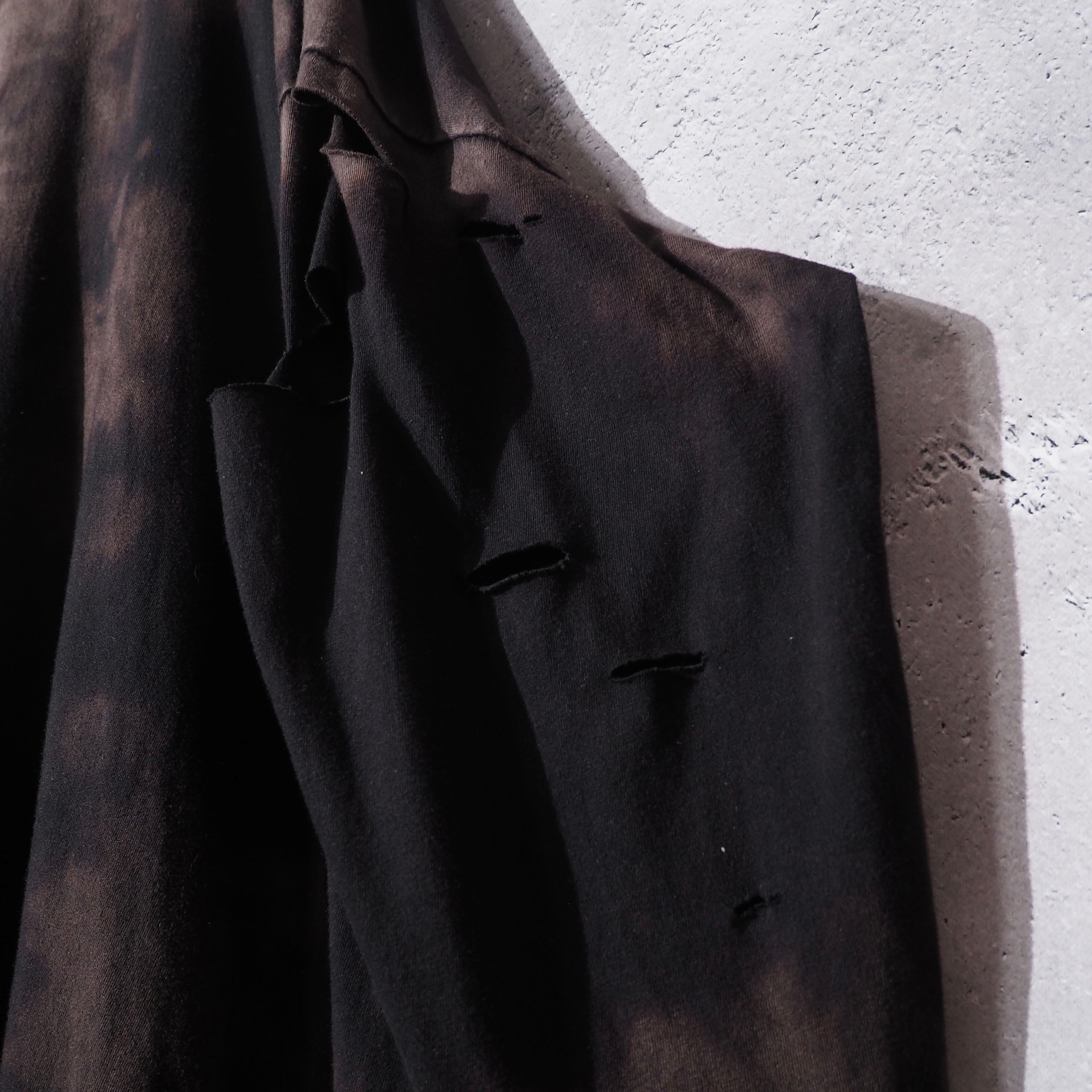 ” 循環 ” Over dyed × Damage Boro Circulation Long sleeve Re:make Tee