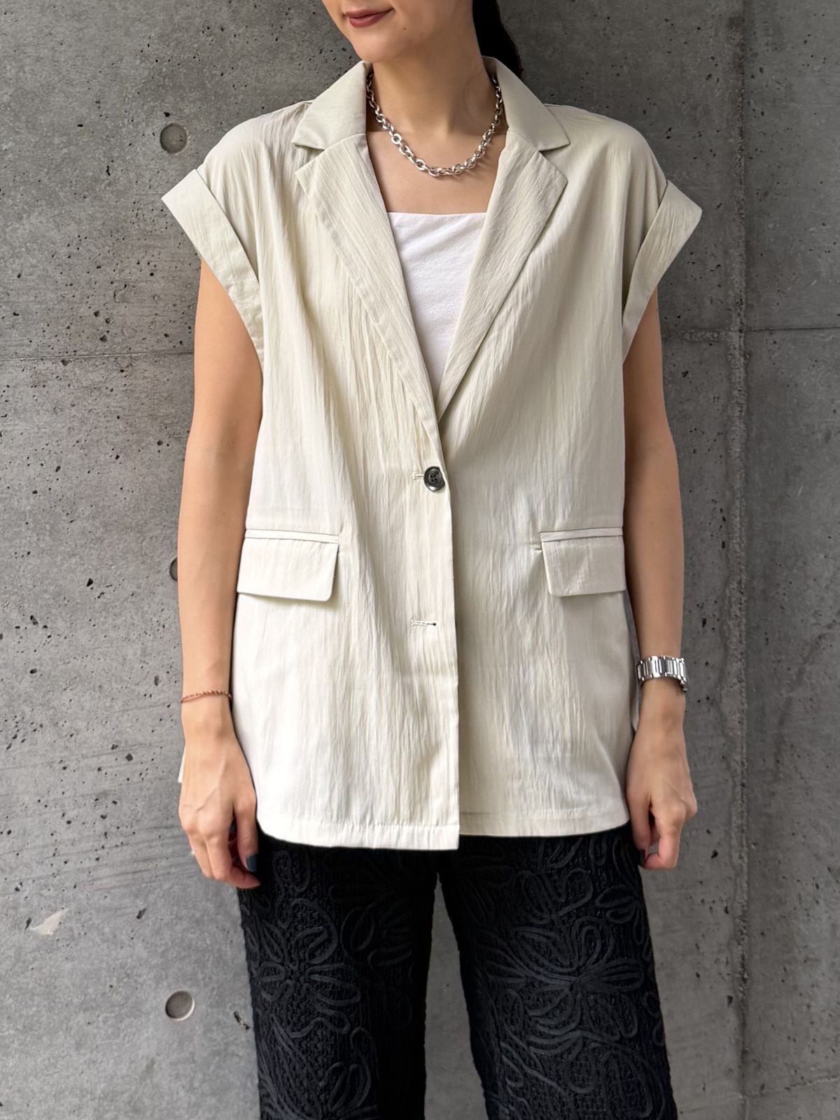LINEN-LIKE GILET(リネンライクジレ)【3626301】select by Bab