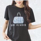 TRUBE バッグモチーフプリントTシャツN12-1052【M~L】ブラック