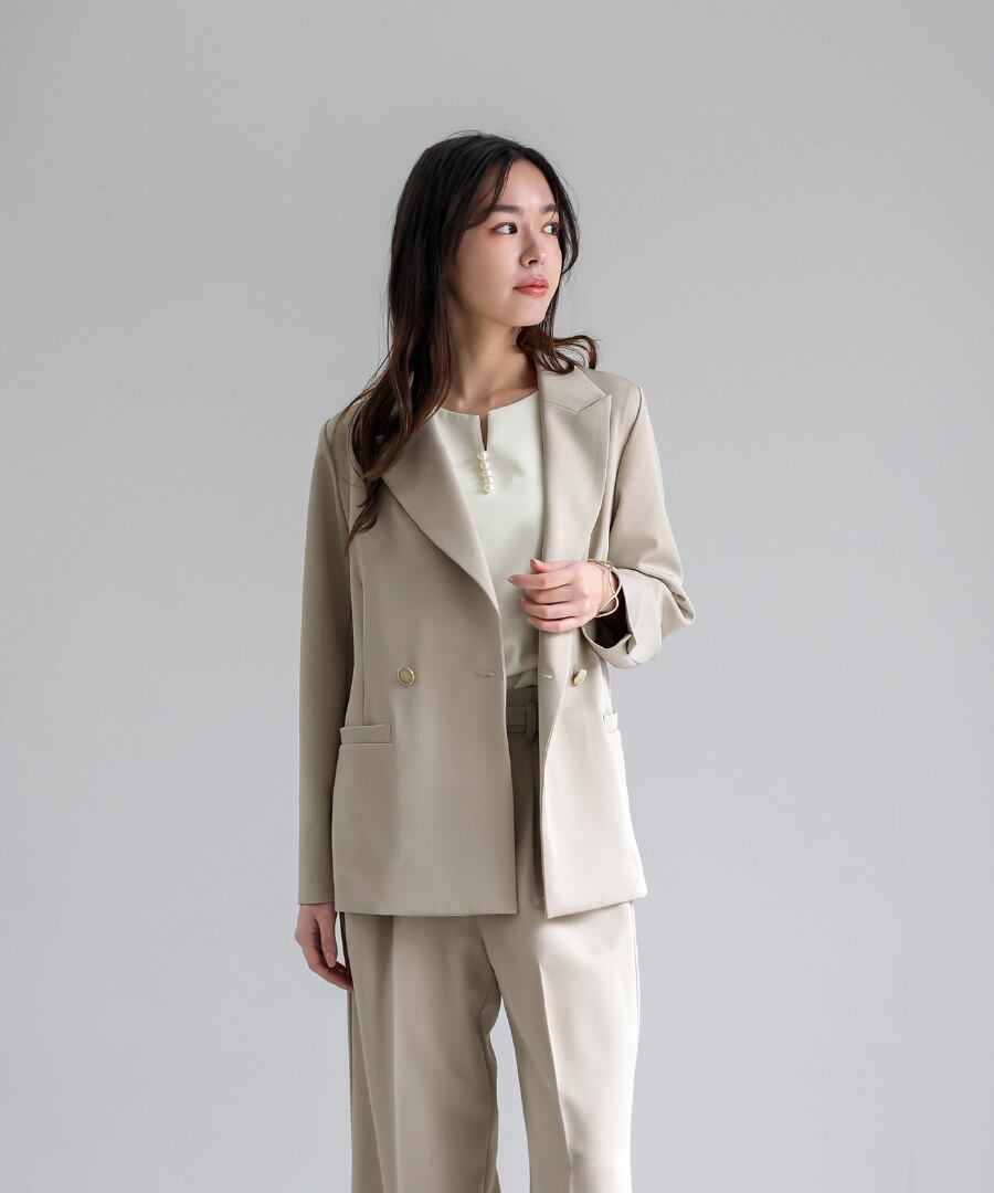 軽やかにハンサム映え 】メランジツイル・ダブルジャケット