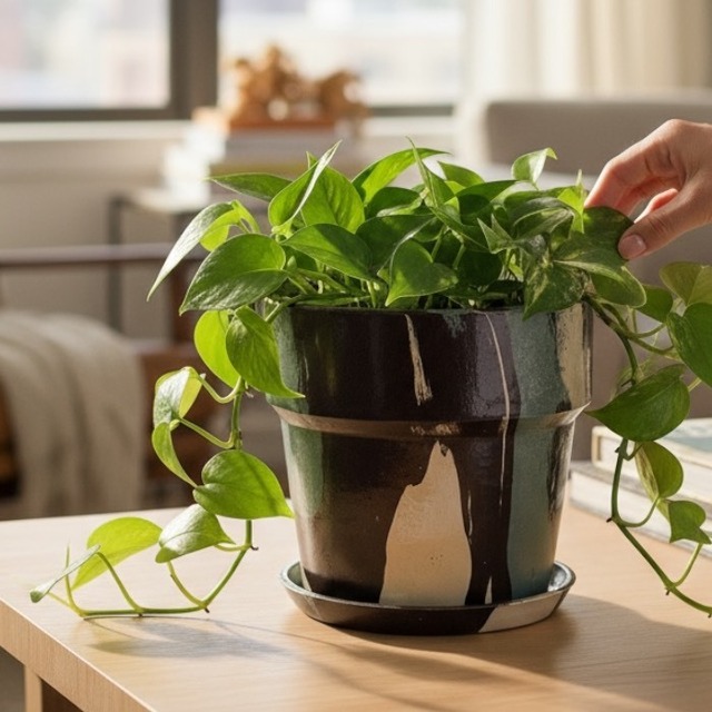 アーバンプランツポット グリーンモカ 5号 81083 現品 現物 一点物 鉢 植木鉢 プランター プランツポット マーブル リサイクル素材 エコ おしゃれ 直径16.5cm