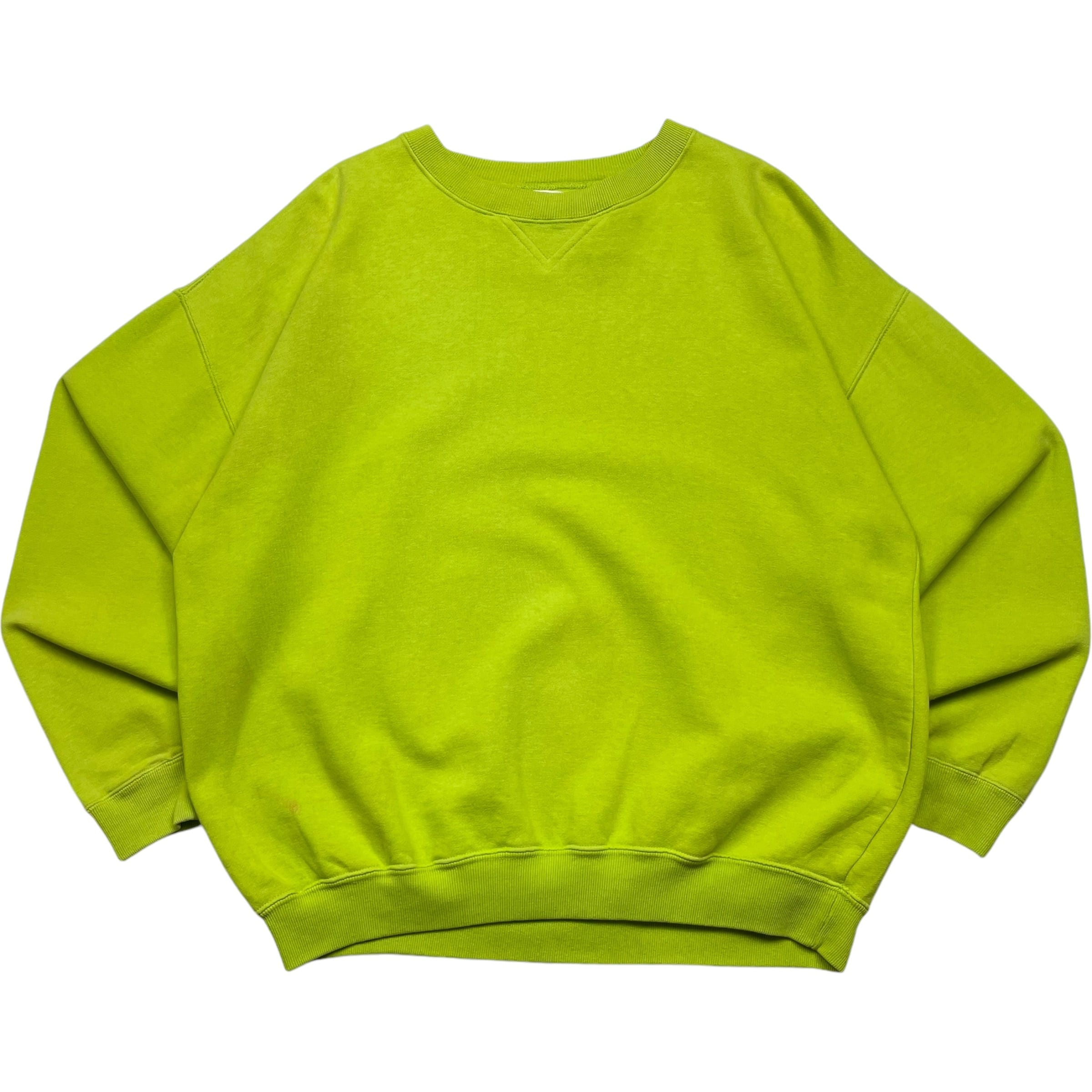 《M》 OLD GAP オールドギャップ スウェット BOXシルエット 短丈 前V 蛍光イエロー 90年代 vintage no.4540