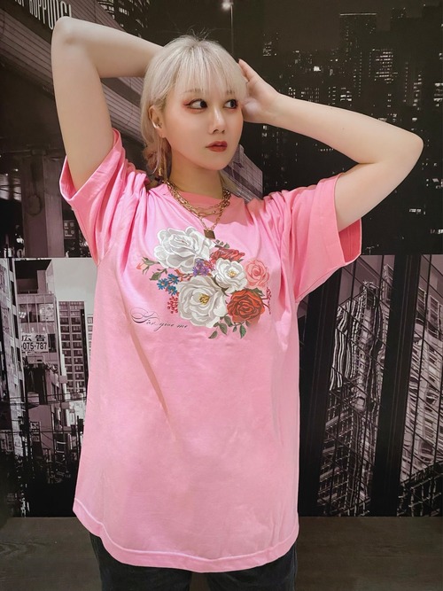 FORGIVE ME Flower BIGシルエットTシャツ Pink