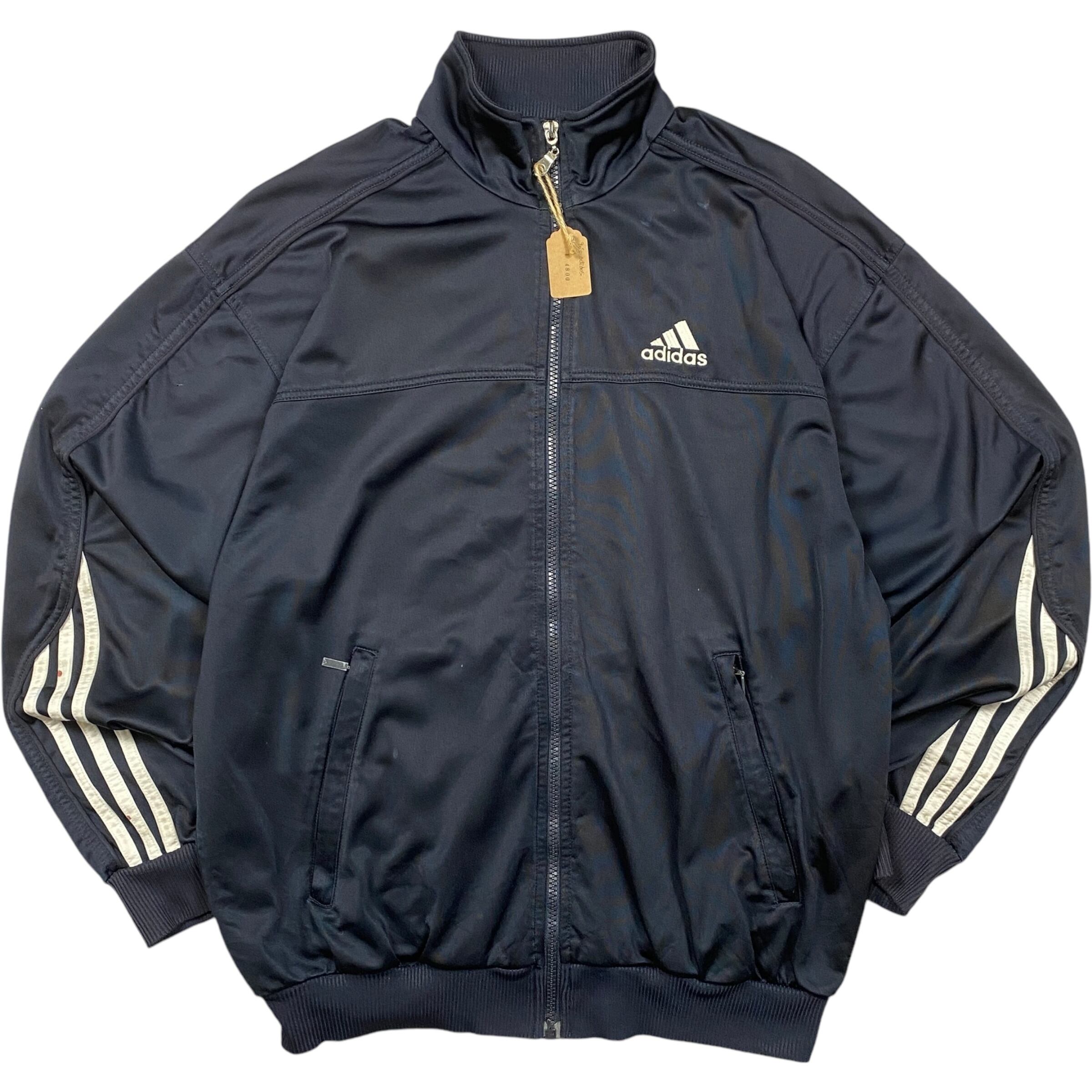 《XL》 adidas アディダス トラックジャケット ワンポイント ブラック 90年代 vintage No.4310