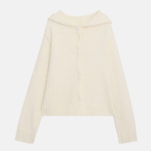 hooded knit cardigan　J00402