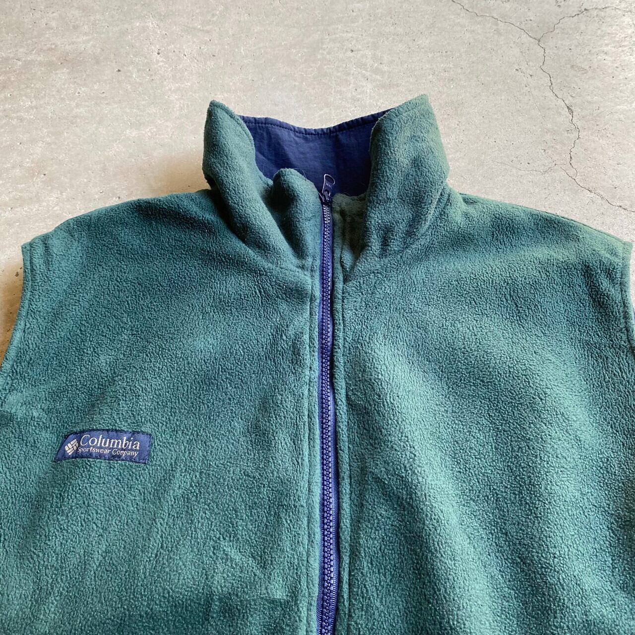90年代 Columbia コロンビア リバーシブル ナイロン×フリースベスト 