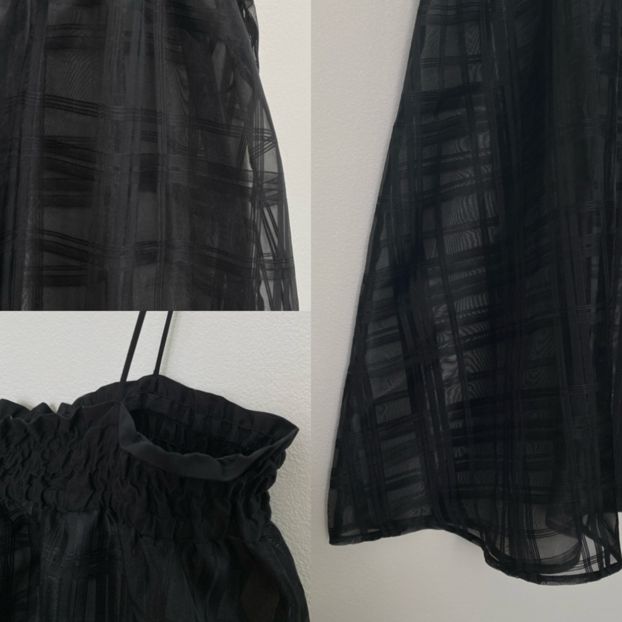 2wayシアーチェックSK/ブラック