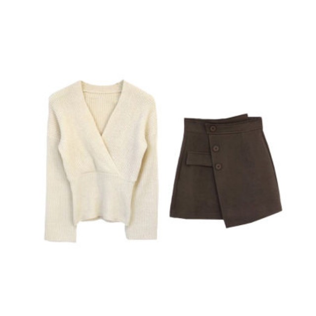 トップス スカート デート カットソー ニットソー セーター ミニスカート ショート ショート丈 袖あり 長袖 Vネック かわいい 大人可愛い きれいめ シンプル カジュアル 大人 上品 おしゃれ お洒落 主役級 存在感 10代 20代 レディース 女性用 OL 学生 デート お出かけ 公園デビュー 女子会 お泊まり 休日 旅行 着回し 普段使い ファッション コーデ 楽ちん トレンド 流行 インスタ映え L XL 2XL 3XL ゆったり ゆる 白 ホワイト 黒 ブラック