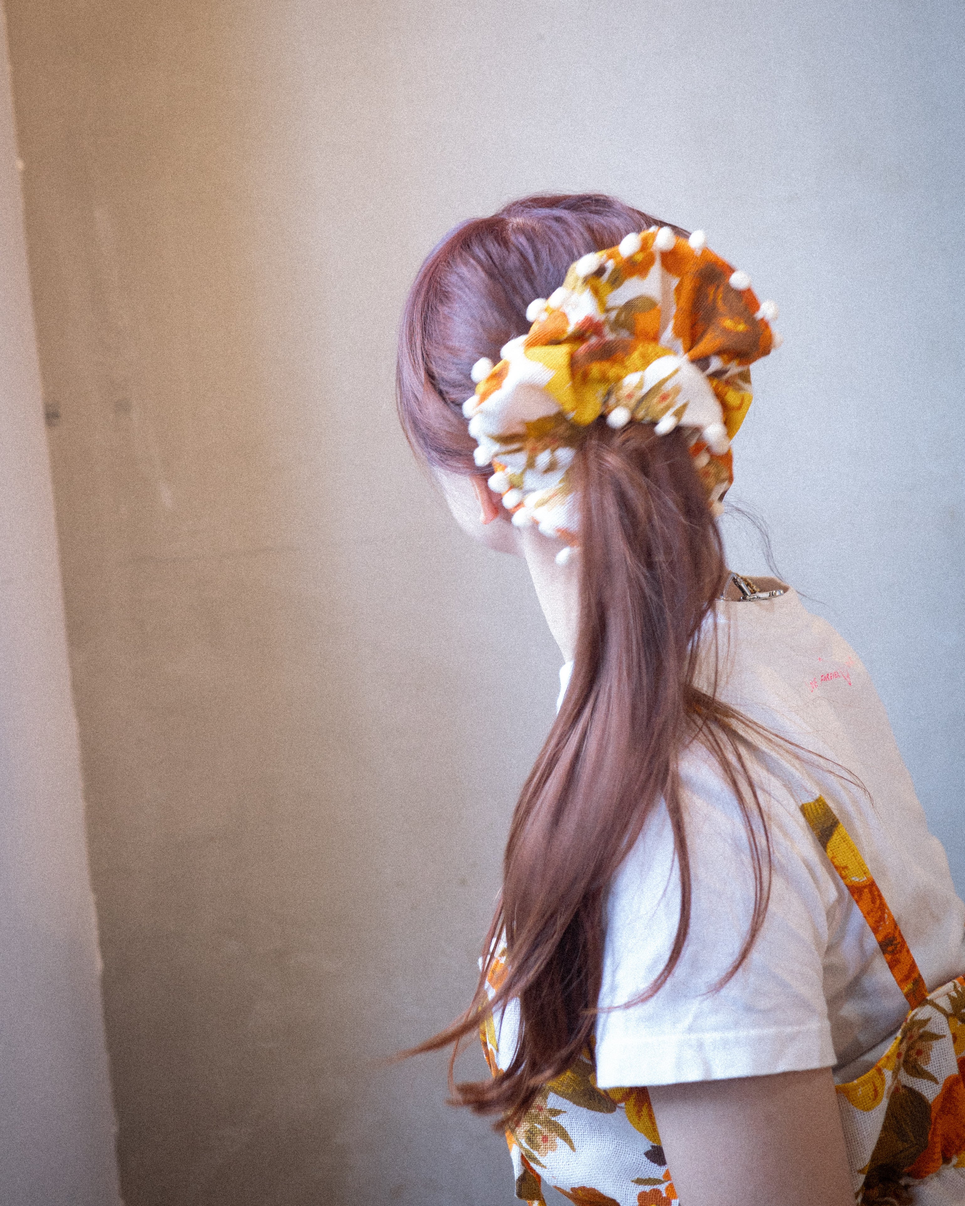 Retro floral scrunchie