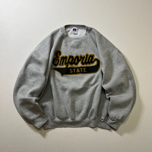 90s USA RUSSELL　カレッジロゴ　スウェット　トレーナー　ラッセル　グレー　XXL 古着