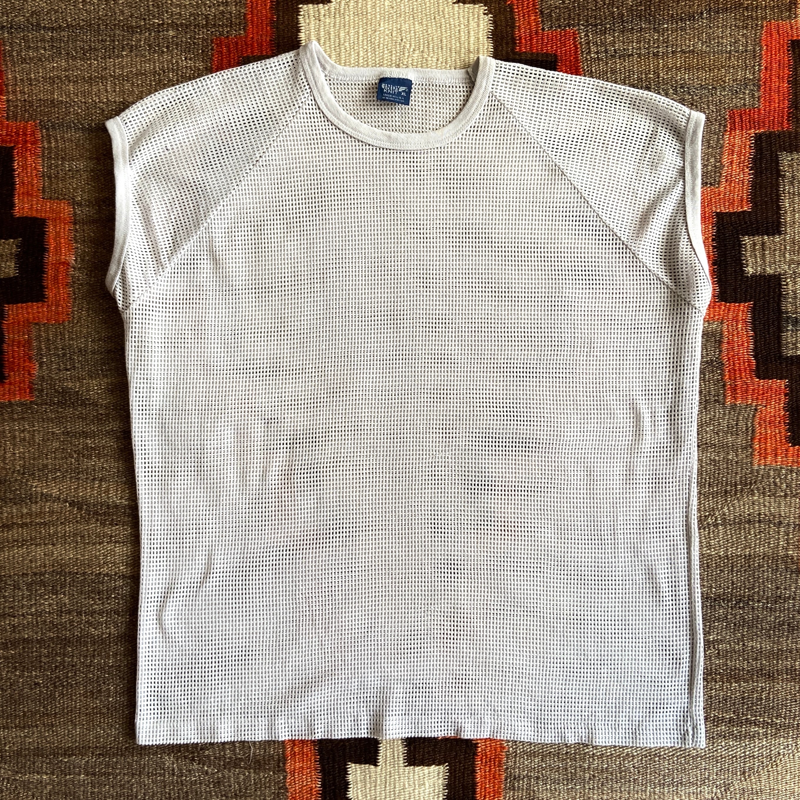 1990s Mesh Tank Top XL Made in USA H001