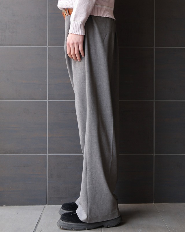 Gray wide straight slacks