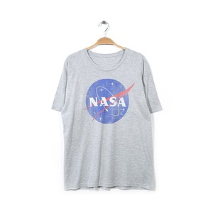 NASA アメリカ航空宇宙局 オールド クルーネック Tシャツ メンズL相当 アメカジ グレー 灰色 @BB0312