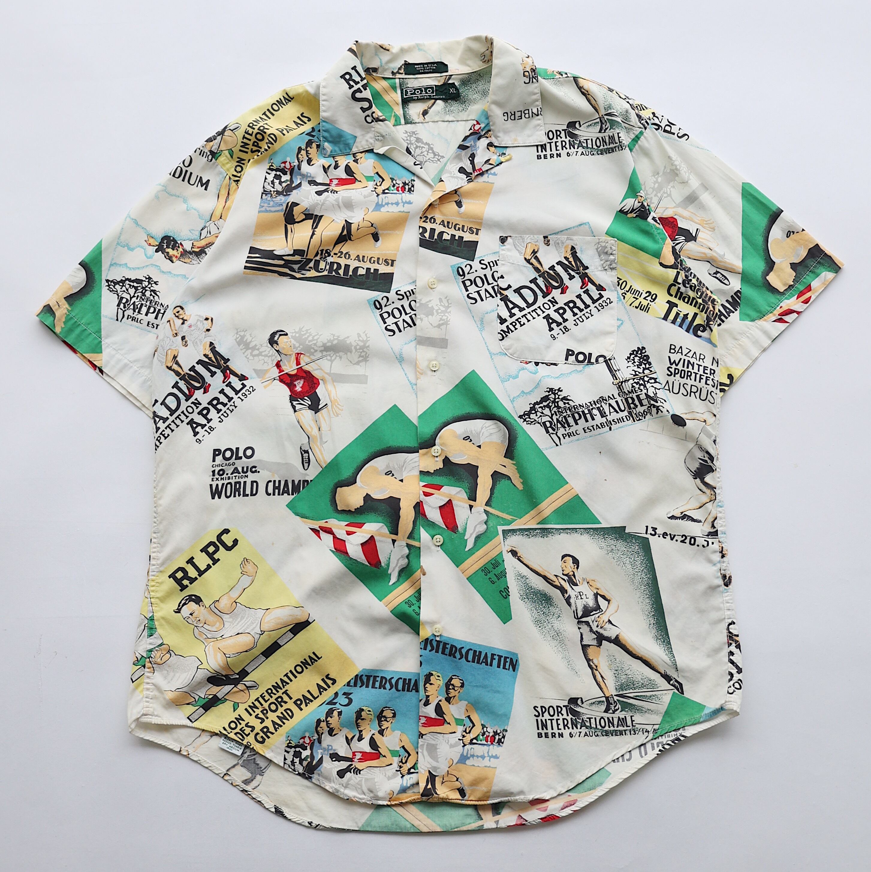 POLO RALPH LAUREN POLO STADIUM 1992 OPEN COLLAR S/S SHIRT