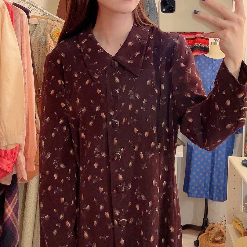 chocolate brown rose over one-piece