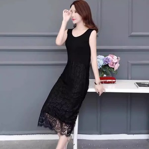 【送料無料】 ロングドレス 2色 衣装 花柄レース ミモレ Aライン フレア プルオーバー ノースリーブ Uネック 異素材切り替え ドッキング 透け感 薄手生地 エレガント 可愛い 大人可愛い きれいめ シンプル カジュアル コンサバ 華やか 大人 上品 おしゃれ 主役級 こなれ感 高見え 高級感 花柄 夏 30代 40代 レディース 女性用 ママ お出かけ 女子会 お呼ばれ 二次会 パーティ 演奏会 フォーマル ファッション コーデ スタイル 楽ちん 体型カバー 美脚 脚長 定番 着痩せ 垢抜け 存在感