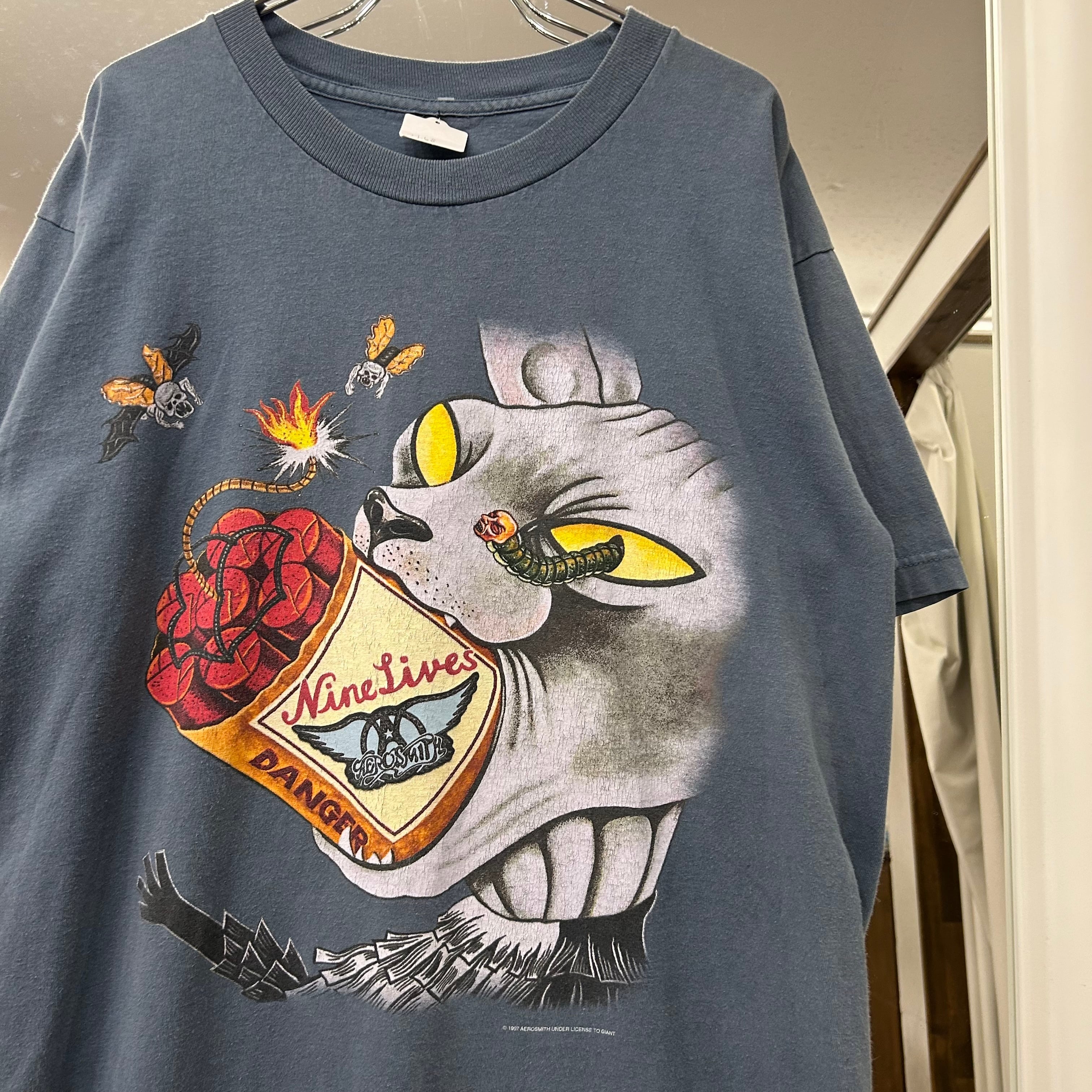 カラーT】90's Aerosmith Tee “Nine Lives” | spike osu