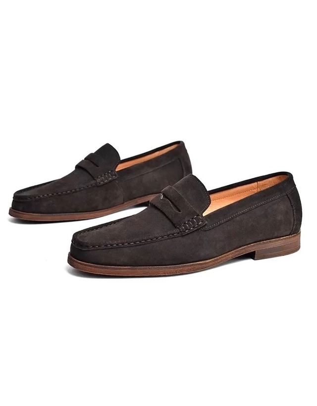 上質スエードローファー